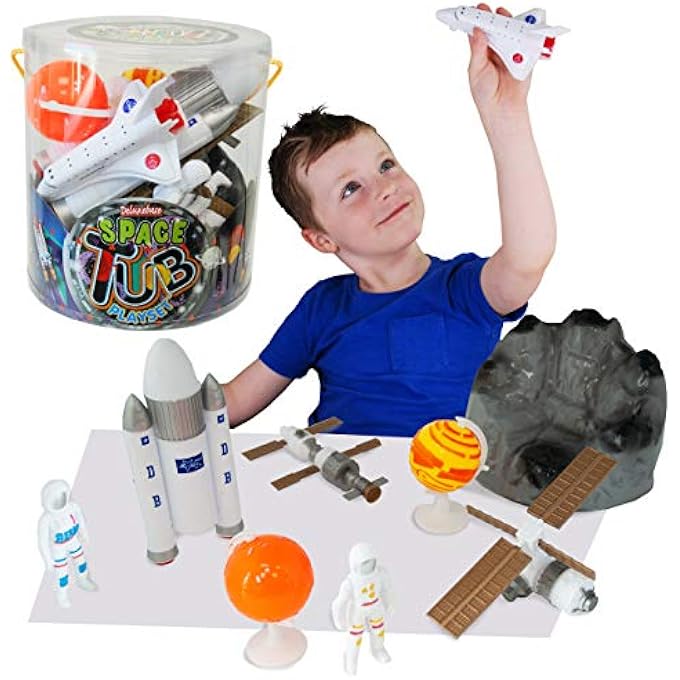 Deluxebase DELUXE BASE TINA PLAYSETS - SPACE TOYS. FANTASTIC SPACE TOY FOR BOYS. SYSTEM INCLUDES ASTRONAUTS, PLANETS, TOY ROCKET, SPACE SHUTTLE, SATELLITE - Image 1